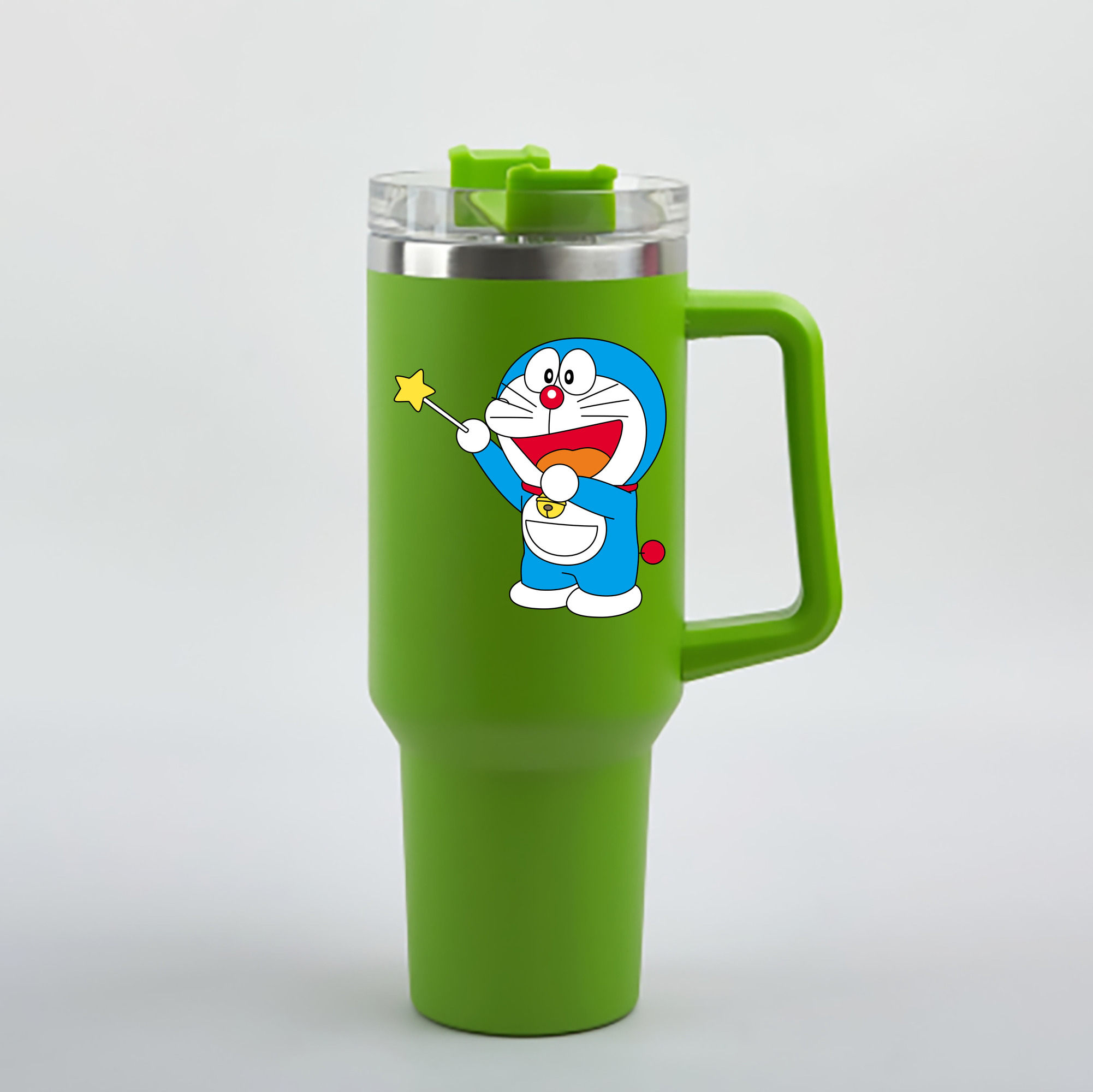 （画像用） ドラえもん Doraemon 1200mL車用タンブラー - クリスタルステッカー（プラスチックストロー付き）